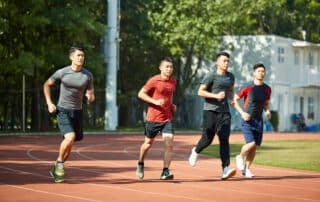 asian track and field athletes training